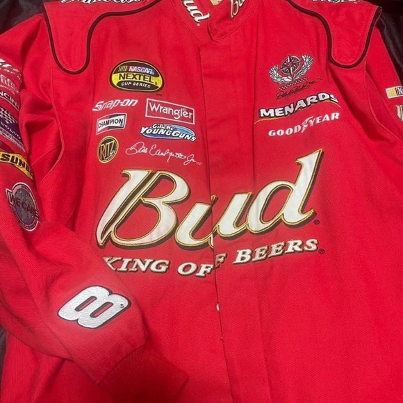 Red Budweiser Racing Jacket 8 Dale jr